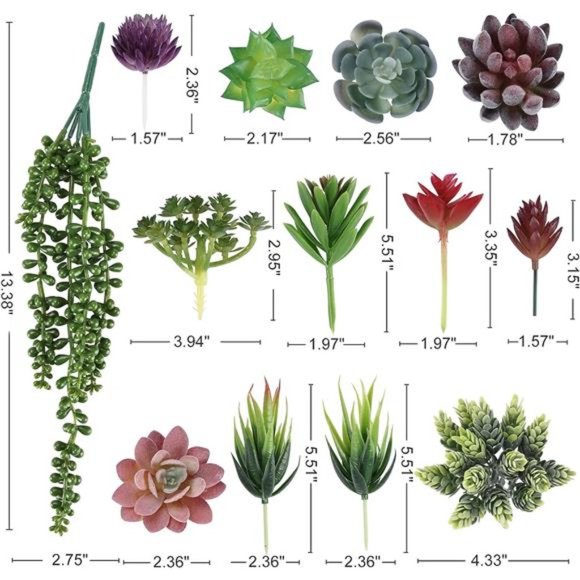 14pcs Artificial Succulents Unpotted Realistic Textured Succulent Plants Fake - Picture 5 of 7